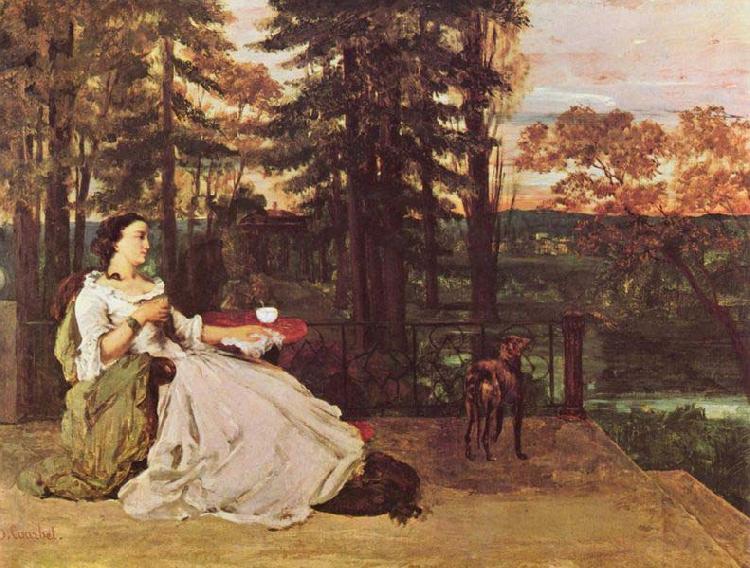 Courbet, Gustave Dame auf der Terrasse (Le dame de Francfort)